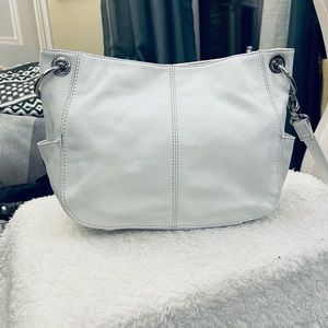 Tignanello white leather crossbody purse